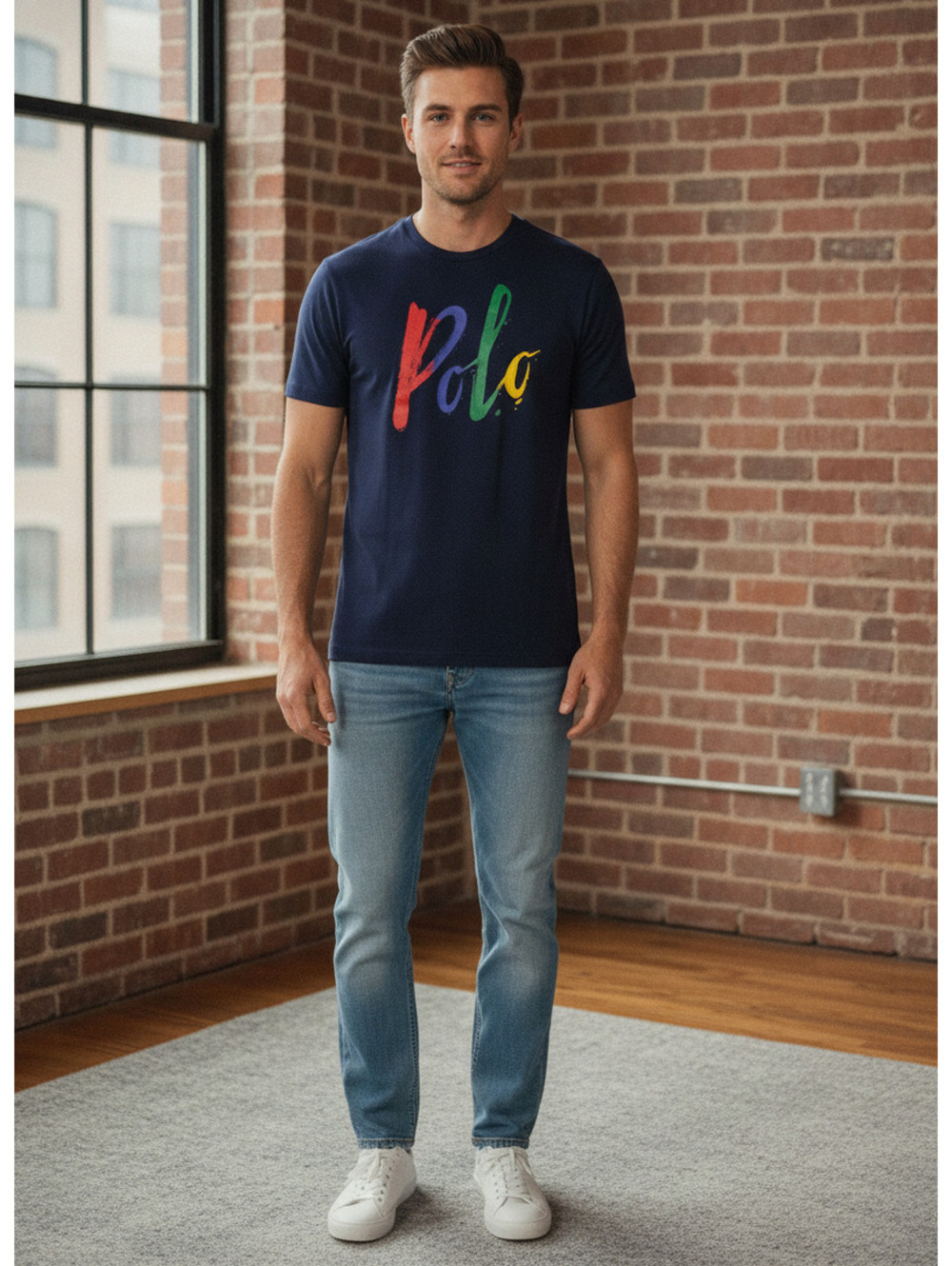 Polo Ralph Lauren navy graphic T shirt